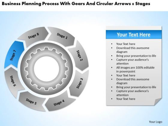 Process With Gears And Circular Arrows 8 Stages Business Plan Maker PowerPoint Slides Process With Gears And Circular Arrows 8 Stages Business Plan Maker PowerPoint Slides