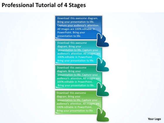 Professional Tutorial 4 Stages Make Flow Chart PowerPoint Templates