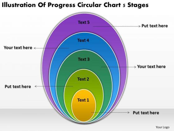 Progress Circular Chart 5 Stages Start Up Business Plan Template PowerPoint Templates