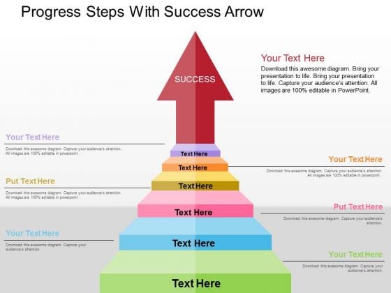 Progress Steps With Success Arrow PowerPoint Templates