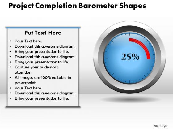 Project Completion Barometer PowerPoint Template Project Completion Barometer PowerPoint Template