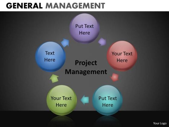 Project Management Circle Chart With Spherical Stages PowerPoint Slides Download