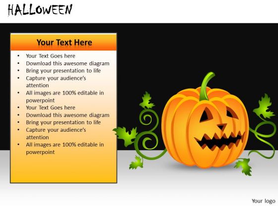 Pumpkin PowerPoint Graphics Halloween Ppt Slides