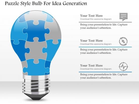 Puzzle Style Bulb For Idea Generation Presentation Template Puzzle Style Bulb For Idea Generation Presentation Template