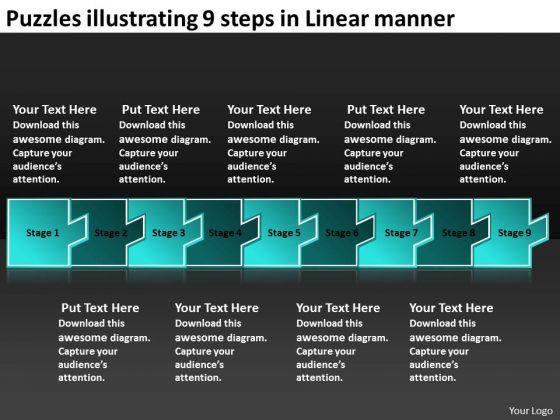 Puzzles Illustrating 9 Steps Linear Manner Flow Chart Slides PowerPoint Templates Puzzles Illustrating 9 Steps Linear Manner Flow Chart Slides PowerPoint Templates
