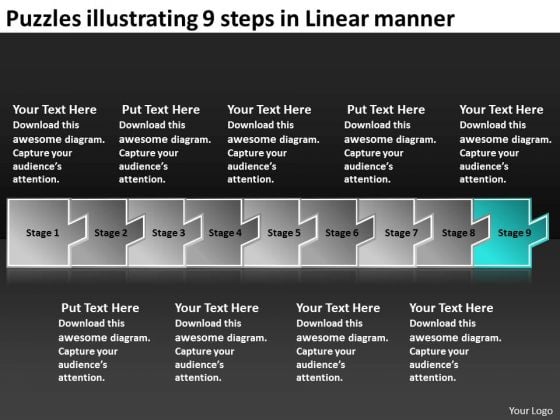Puzzles Illustrating 9 Steps Linear Manner Manufacturing Flow Charts PowerPoint Templates Puzzles Illustrating 9 Steps Linear Manner Manufacturing Flow Charts PowerPoint Templates