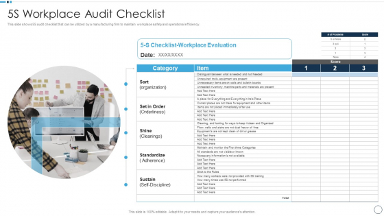 QA Plan Set 1 5S Workplace Audit Checklist Themes PDF