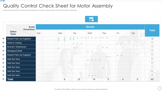 QA Plan Set 1 Quality Control Check Sheet For Motor Assembly Slides PDF QA Plan Set 1 Quality Control Check Sheet For Motor Assembly Slides PDF