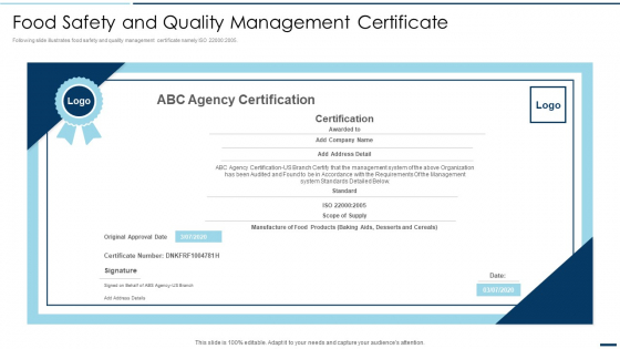 QA Plan Set 2 Food Safety And Quality Management Certificate Ppt PowerPoint Presentation Gallery Guide PDF QA Plan Set 2 Food Safety And Quality Management Certificate Ppt PowerPoint Presentation Gallery Guide PDF