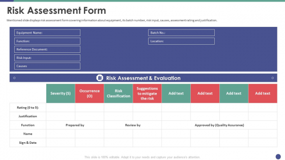 QC Engineering Risk Assessment Form Ppt Icon Structure PDF QC Engineering Risk Assessment Form Ppt Icon Structure PDF
