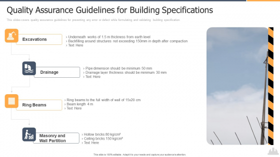Quality Assurance Guidelines For Building Specifications Demonstration PDF