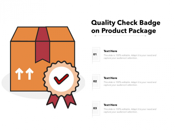 Quality Check Badge On Product Package Ppt PowerPoint Presentation File Example PDF