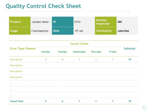 Quality Control Check Sheet Template 2 Ppt PowerPoint Presentation Visual Aids Pictures Quality Control Check Sheet Template 2 Ppt PowerPoint Presentation Visual Aids Pictures