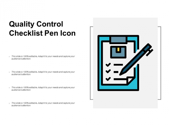 Quality Control Checklist Pen Icon Ppt PowerPoint Presentation Infographics Elements Quality Control Checklist Pen Icon Ppt PowerPoint Presentation Infographics Elements