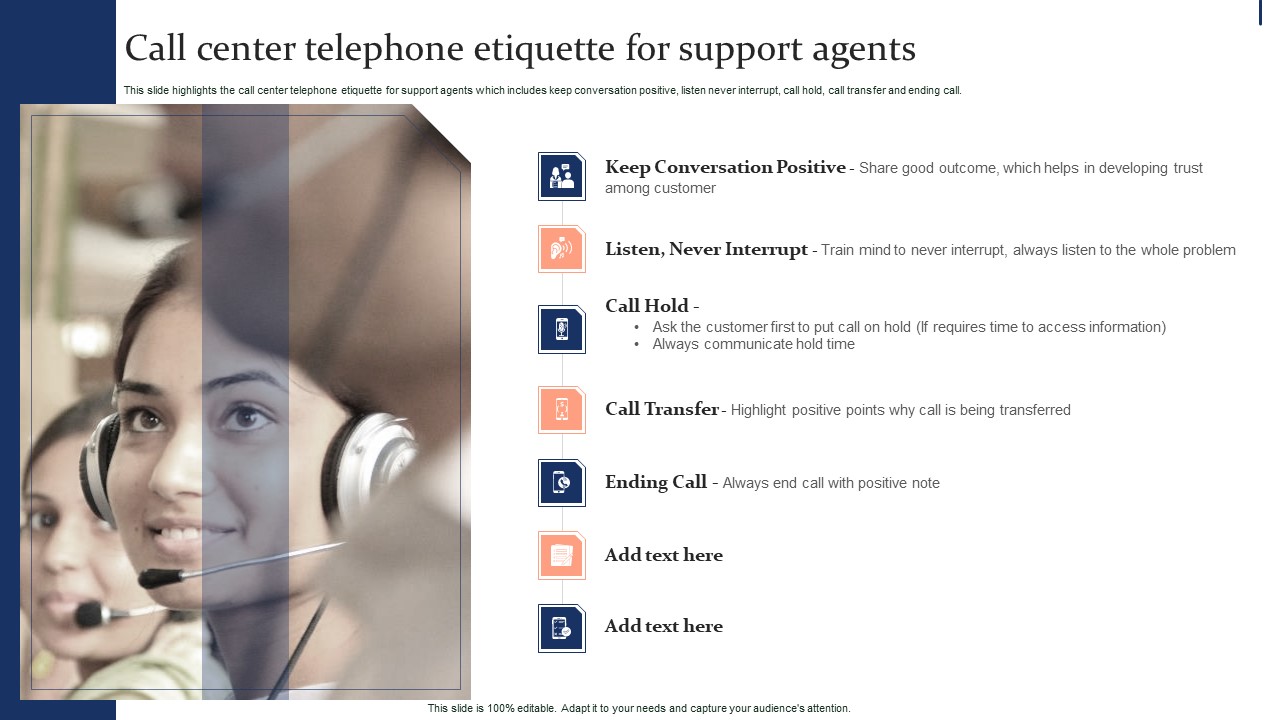 Quality Enhancement Strategic Call Center Telephone Etiquette For Support Agents Formats PDF