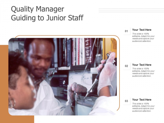 Quality Manager Guiding To Junior Staff Ppt PowerPoint Presentation Inspiration Example PDF Quality Manager Guiding To Junior Staff Ppt PowerPoint Presentation Inspiration Example PDF