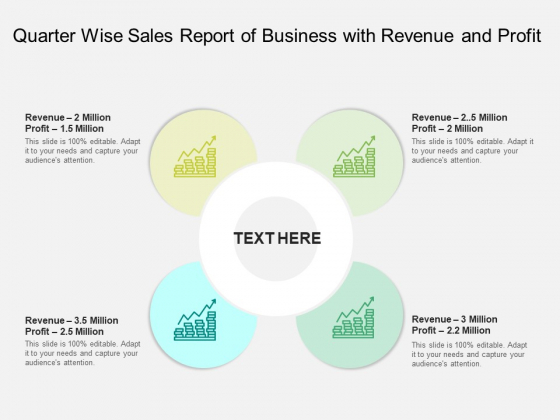 Quarter Wise Sales Report Of Business With Revenue And Profit Ppt PowerPoint Presentation File Guidelines PDF