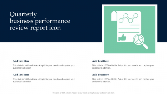 Quarterly Business Performance Review Report Icon Brochure PDF