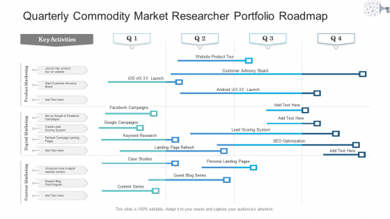 Quarterly Commodity Market Researcher Portfolio Roadmap Formats