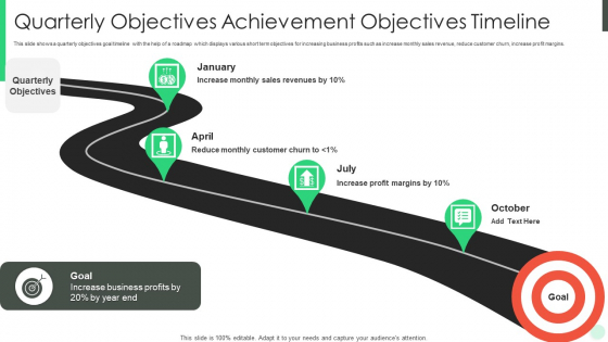 Quarterly Objectives Achievement Objectives Timeline Microsoft PDF
