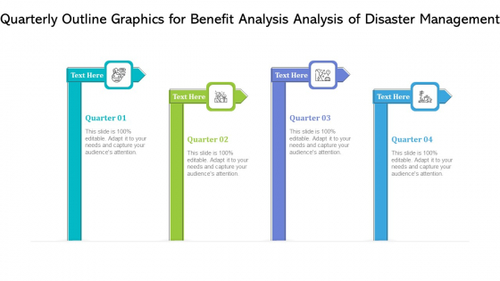 Quarterly Outline Graphics For Benefit Analysis Analysis Of Disaster Management Ppt PowerPoint Presentation Model Background PDF