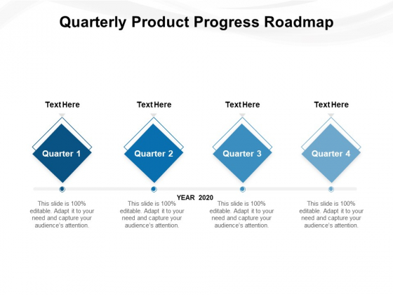 Quarterly Product Progress Roadmap Ppt PowerPoint Presentation Gallery Sample PDF