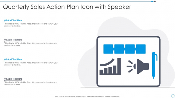 Quarterly Sales Action Plan Icon With Speaker Designs PDF