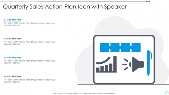 Quarterly Sales Action Plan Icon With Speaker Designs PDF Quarterly Sales Action Plan Icon With Speaker Designs PDF
