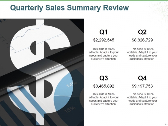 Quarterly Sales Summary Review Ppt PowerPoint Presentation Portfolio Slides