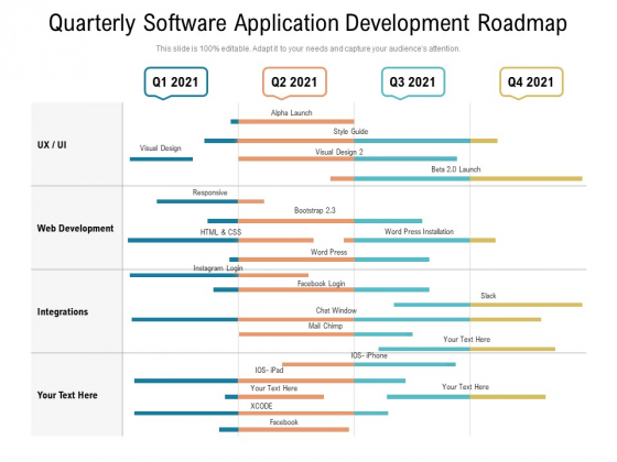 Quarterly Software Application Development Roadmap Brochure Quarterly Software Application Development Roadmap Brochure