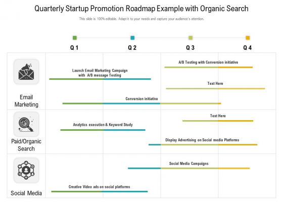 Quarterly Startup Promotion Roadmap Example With Organic Search Designs Quarterly Startup Promotion Roadmap Example With Organic Search Designs