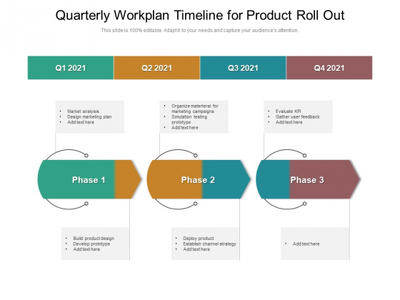 Quarterly Workplan Timeline For Product Roll Out Formats