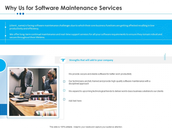RFP Software Maintenance Support Why Us For Software Maintenance Services Introduction PDF