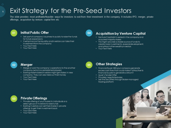 Raise Funding From Pre Seed Capital Exit Strategy For The Pre Seed Investors Diagrams PDF Raise Funding From Pre Seed Capital Exit Strategy For The Pre Seed Investors Diagrams PDF