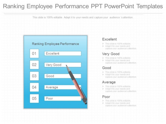 Ranking Employee Performance Ppt Powerpoint Templates