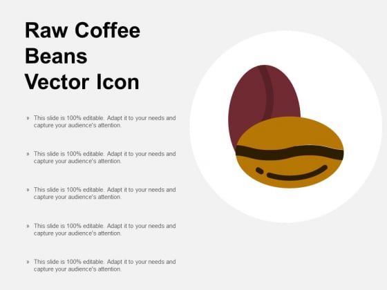 Raw Coffee Beans Vector Icon Ppt PowerPoint Presentation Pictures Files