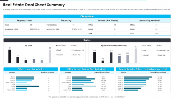 Real Estate Deal Sheet Summary Background PDF Real Estate Deal Sheet Summary Background PDF