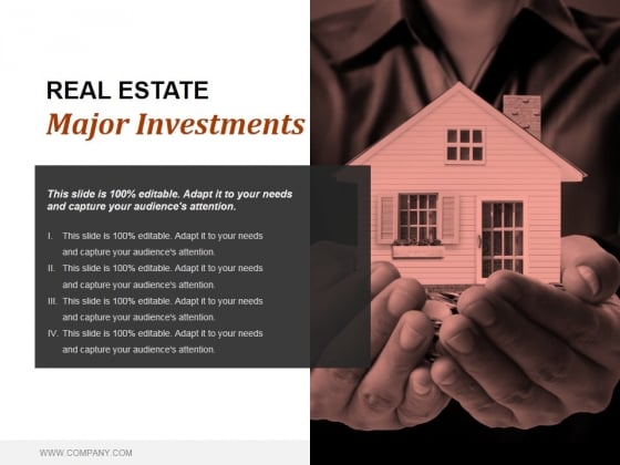 Real Estate Major Investments Ppt PowerPoint Presentation Visual Aids Real Estate Major Investments Ppt PowerPoint Presentation Visual Aids