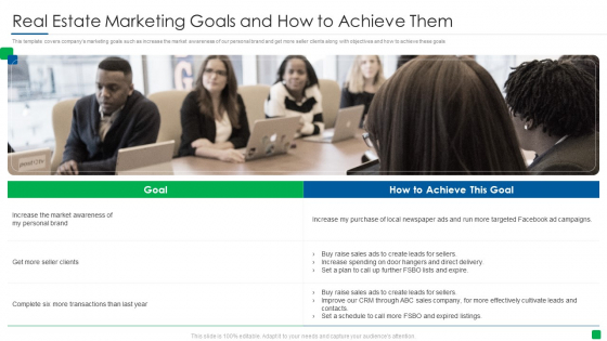 Real Estate Marketing Goals And How To Achieve Them Brochure PDF Real Estate Marketing Goals And How To Achieve Them Brochure PDF