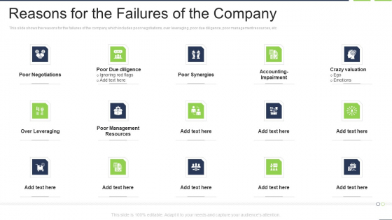 Reasons For The Failures Of The Company Icons PDF Reasons For The Failures Of The Company Icons PDF