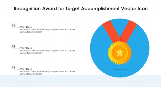 Recognition Award For Target Accomplishment Vector Icon Clipart PDF