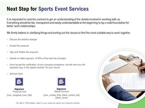 Recreational Program Proposal Next Step For Sports Event Services Ppt Model Background Image PDF Recreational Program Proposal Next Step For Sports Event Services Ppt Model Background Image PDF