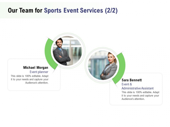 Recreational Program Proposal Our Team For Sports Event Services Ppt Layouts Outline PDF