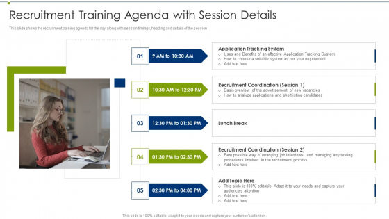Recruitment Training Program For Workforce Recruitment Training Agenda With Session Details Download PDF