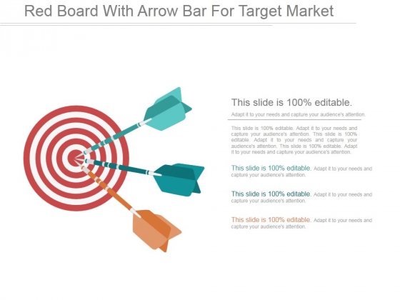 Red Board With Arrow Bar For Target Market Ppt PowerPoint Presentation Clipart