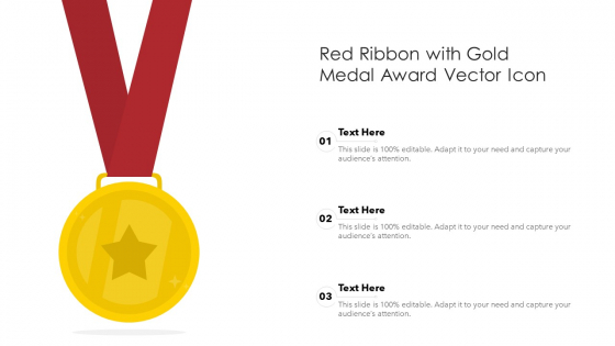Red Ribbon With Gold Medal Award Vector Icon Ppt Pictures Guide PDF