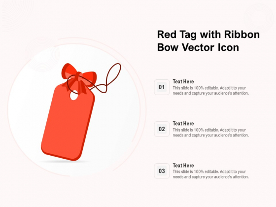 Red Tag With Ribbon Bow Vector Icon Ppt Powerpoint Presentation Picture Pdf