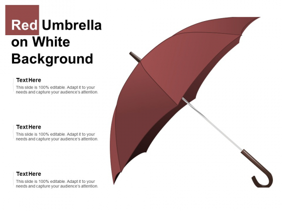 Red Umbrella On White Background Ppt PowerPoint Presentation Summary Aids