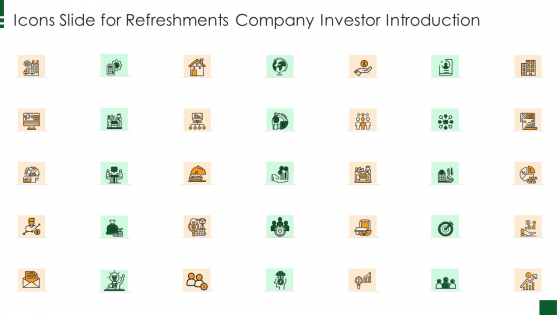 Refreshments Company Investor Introduction Icons Slide For Refreshments Company Investor Introduction Microsoft PDF