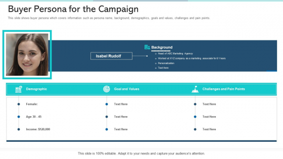 Refurbishing The Product Advertising Plan Buyer Persona For The Campaign Ppt Infographics Infographic Template PDF Refurbishing The Product Advertising Plan Buyer Persona For The Campaign Ppt Infographics Infographic Template PDF
